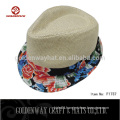 Hot Sale Paper Fedora hat with Flower